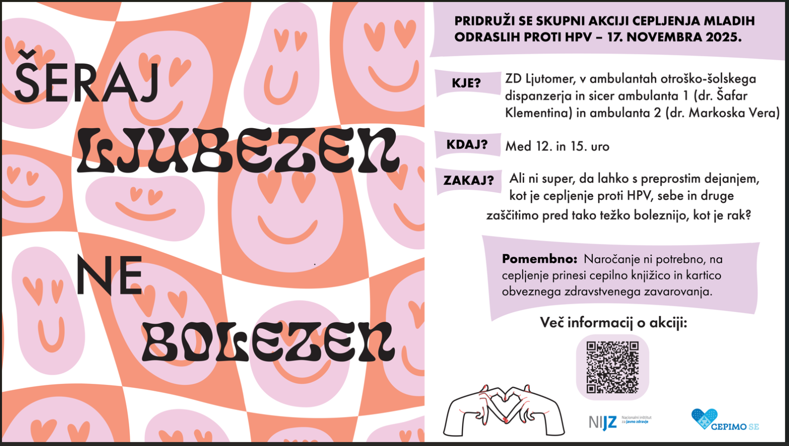 Cepljenje mladih odraslih proti HPV – 17. november 2025